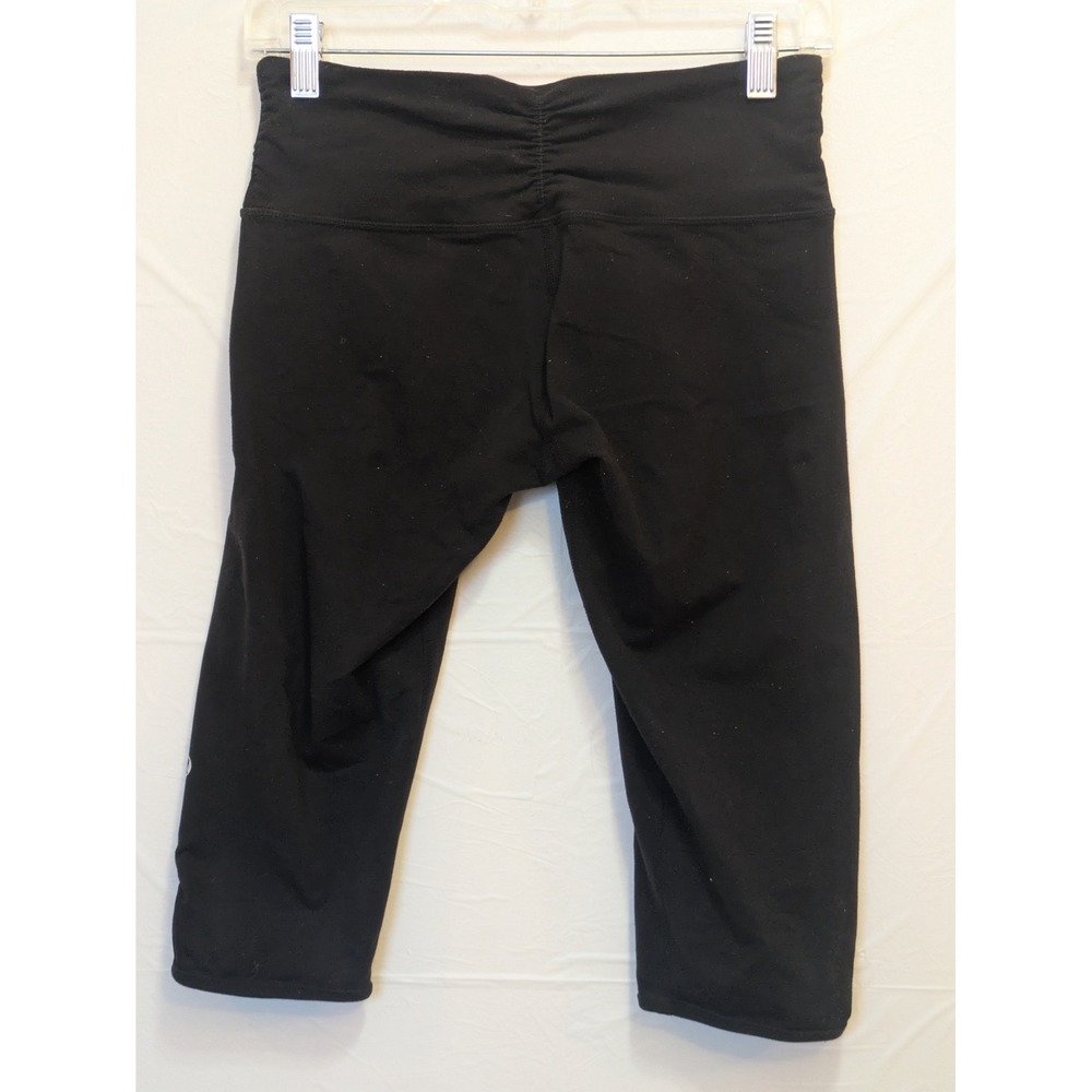 Lululemon Women's 6 Black Capri Leggings High Rise Crop Ruched‎ Hem